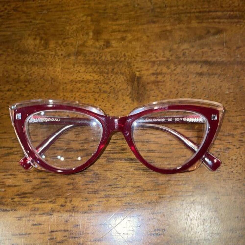 VERA WANG KATE ASHLEIGH BE Red Plastic Cat Eye‎ Women's Glasses FRAMES ONLY